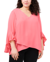 VINCE CAMUTO PLUS SIZE FLUTTER-SLEEVE TOP