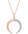 Wrapped Diamond Crescent Moon 20" Pendant Necklace (1/10 Ct. T.w.) In 14k Gold Or 14k Rose Gold, Created For In Rose Gold