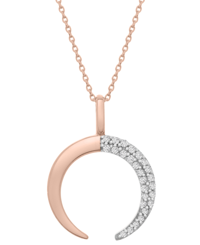 Wrapped Diamond Crescent Moon 20" Pendant Necklace (1/10 Ct. T.w.) In 14k Gold Or 14k Rose Gold, Created For