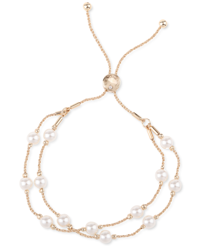 Charter Club Imitation Pearl Double-row Slider Bracelet, Created For Macy's In White