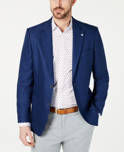 Nautica Men Modern-fit Active Stretch Woven Solid Sport Coat In Navy Blue