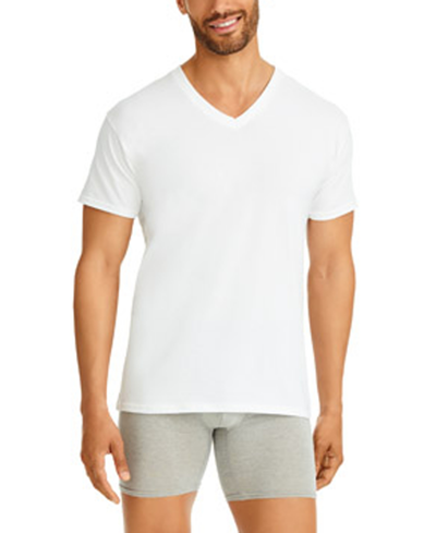 Hanes Men's Ultimate 6pk. V-neck Undershirts In White