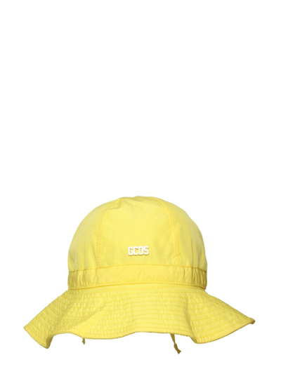 Gcds Logo-plaque Bucket Hat In Yellow