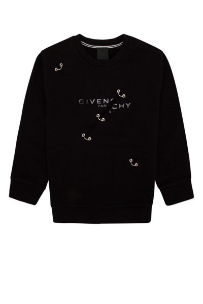 Givenchy Kids Logo Printed Ripped In Black