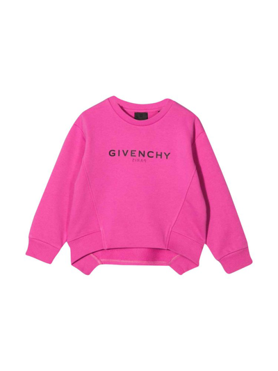 Givenchy Fuchsia Girl Sweatshirt With Print In Rosso
