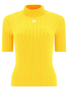 COURRÈGES COURRÈGES LOGO PATCH HIGH NECK KNITTED TOP
