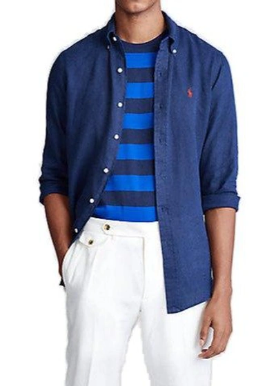 Polo Ralph Lauren Classic Long Sleeve Shirt In Blue