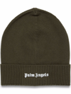 PALM ANGELS EMBROIDERED-LOGO BEANIE HAT