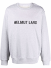 Helmut Lang Logo-print Long-sleeved Sweatshirt In Grey