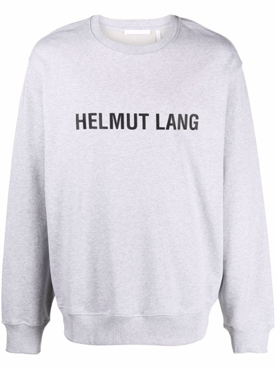 Helmut Lang Logo印花长袖卫衣 In Grey