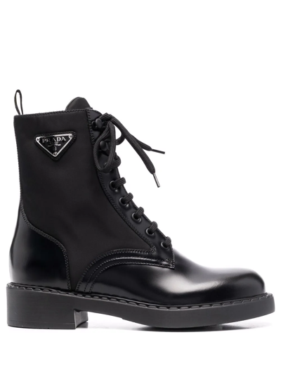 Prada Women's  Black Leather Ankle Boots