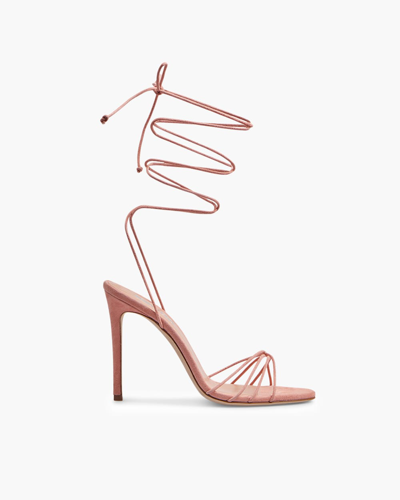 Paris Texas 105mm Nicole Suede Lace-up Sandals In Nude