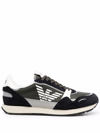 Emporio Armani Logo-print Low-top Sneakers In Blue