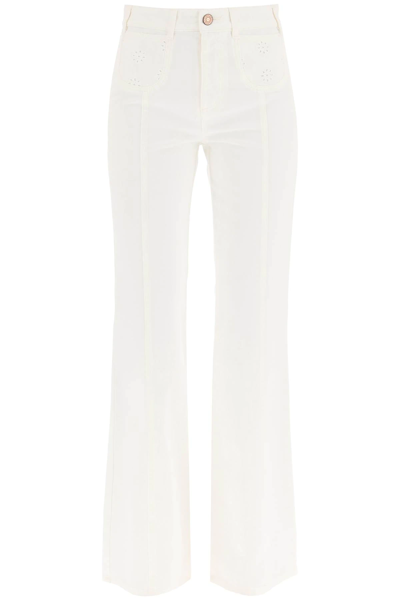 See By Chloé See By Chloe Embroidered Jeans In White