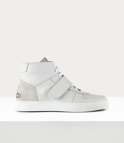 Vivienne Westwood High Top Velcro Trainers In White