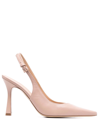 Roberto Festa Sling-back Leather Mules In Pink