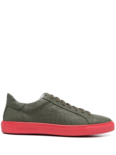 Hide & Jack Crocodile-embossed Leather Trainers In Grün