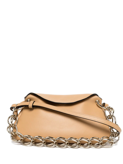 Chloé 'juana' Gold Chain Shiny Calfskin Mini Shoulder Bag In Brown