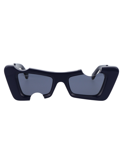 Off-white Cannes Cut-out Sunglasses In 4645 Navy Blue