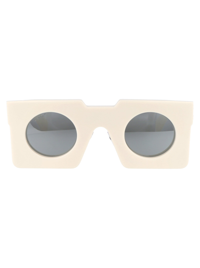 Off-white The Pantheon Square-frame Sunglasses In 0172 White Silver Mirror