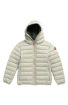 Save The Duck Kids' Hooded Puffer Jacket In 1959 Frost Grey