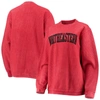 Pressbox Red Northeastern Huskies Comfy Cord Vintage Wash Basic Arch Pullover Sweatshirt In Red