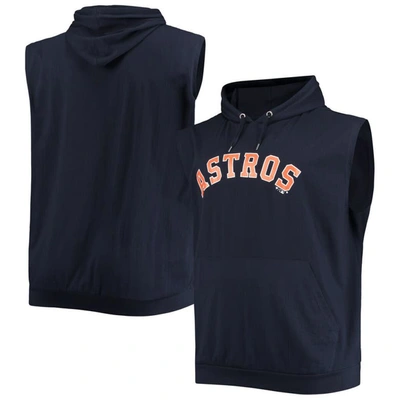 Profile Navy Houston Astros Jersey Muscle Sleeveless Pullover Hoodie
