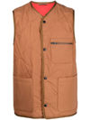 Paul Smith Brown Recycled Nylon Quilted Vest In Braun