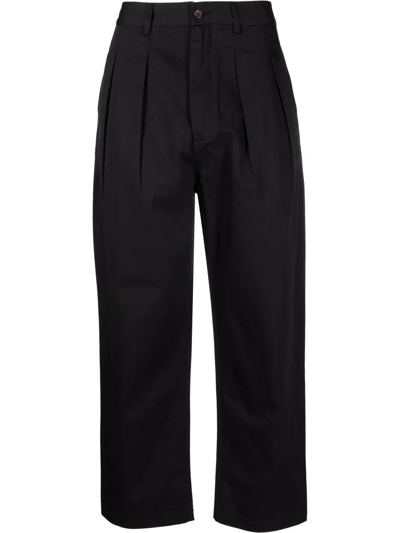 Universal Works Pleat-front Wide-leg Trousers In Navy