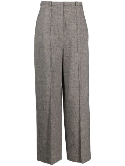 Totême Houndstooth High Waisted Trousers In Neutrals