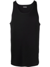 Tom Ford Ribbed Cotton And Modal-blend Tank Top In Schwarz
