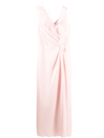 Tassos Mitropoulos Ruffle-trim Sleeveless Gown In Rosa