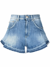 Dondup Flared Denim Shorts In Blau