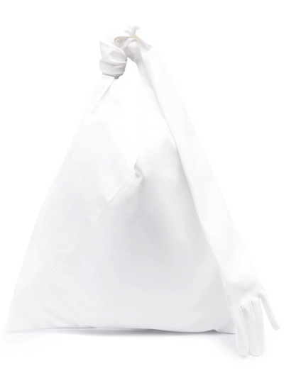 Mm6 Maison Margiela Glove-detail Leather Tote Bag In White