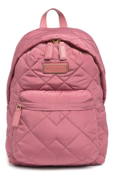 Marc Jacobs Quilted Nylon School Backpack In Dusty Rose