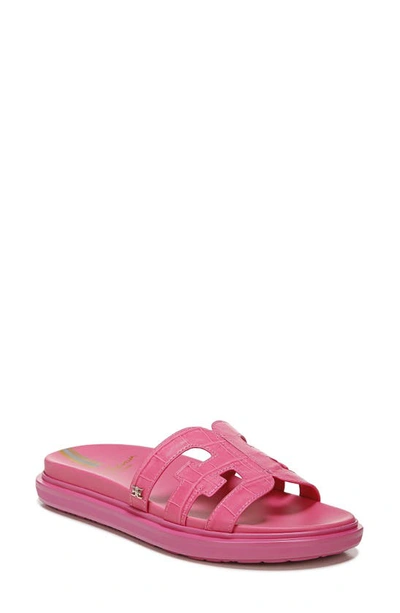 Sam Edelman Women's Valeri Logo Emblem Footbed Slide Sandals Women's Shoes In Rose