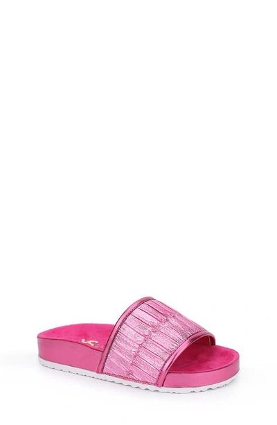 Yosi Samra Kids' Slide Sandal In Pink Metallic