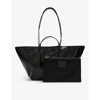 Allsaints Womens Black Odette Wide Crinkled Patent Leather Tote Bag 1 Size