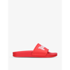 PALM ANGELS PALM ANGELS MENS RED LOGO-PRINT RUBBER POOL SLIDERS,54580566