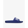 Palm Angels Pool Logo Rubber Slide Sandals In Navy