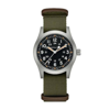 Hamilton Field Hand Wind Black Dial Mens Watch H69529933 In Black / Green / Khaki