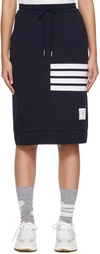 Thom Browne 4-bar Stripes Drawstring Skirt In Navy - 415
