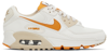 NIKE OFF-WHITE & ORANGE AIR MAX 90 SE SNEAKERS