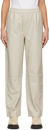 House Of Dagmar Taupe Jane Leather Pants In Stone
