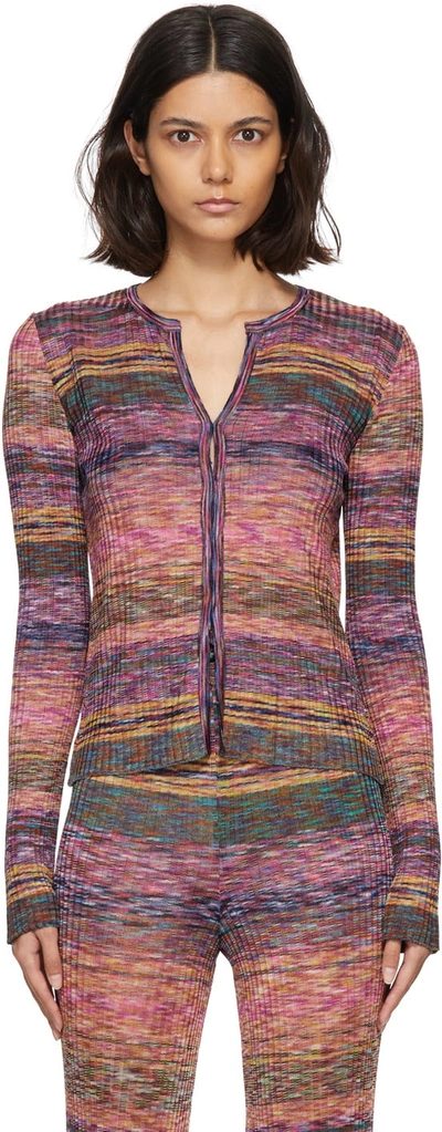 Marques' Almeida Multistripe Fitted Knit Cardigan In Multicolor