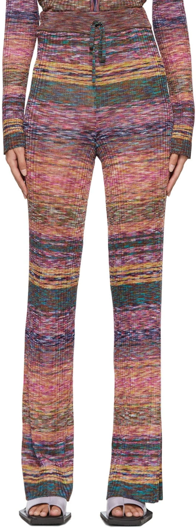 Marques' Almeida Striped Ribbed-knit Flared Pants In Multicolor