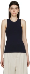 3.1 Phillip Lim Navy Cotton Tank Top In Mi401-midnight