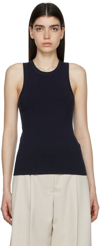 3.1 Phillip Lim / フィリップ リム Navy Cotton Tank Top In Blau