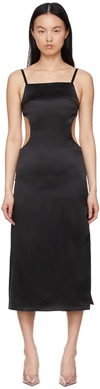 Rokh Cut-out Backless Silk Midi Dress In 00black