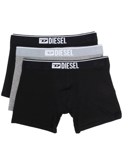 Diesel Umbx-sebastian Boxer Briefs (pack Of Three) In Black